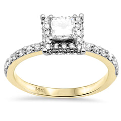 SPECIAL!.50ct G SI 14K Yellow Gold Princess Cut Diamond Engagement Ring Size 6.5