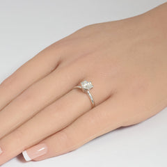 SPECIAL! 1.00ct GIA Certified 14K White Gold Round Diamond 6 Prong Set Solitaire Ring Size 6.5