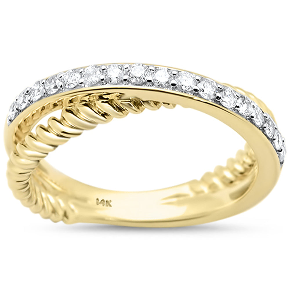 SPECIAL!.34ct G SI 14K Yellow Gold Diamond Wrap Around Ring Band Size 6.5