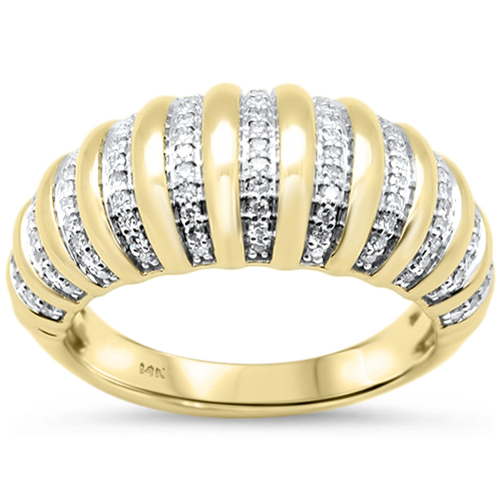 SPECIAL!.36ct G SI 14K Yellow Gold Diamond Dome Band Ring Size 6.5