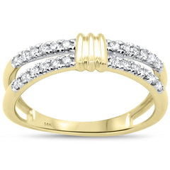 SPECIAL!.33ct G SI 14K Yellow Gold Double Band Style Diamond Ring Size 6.5