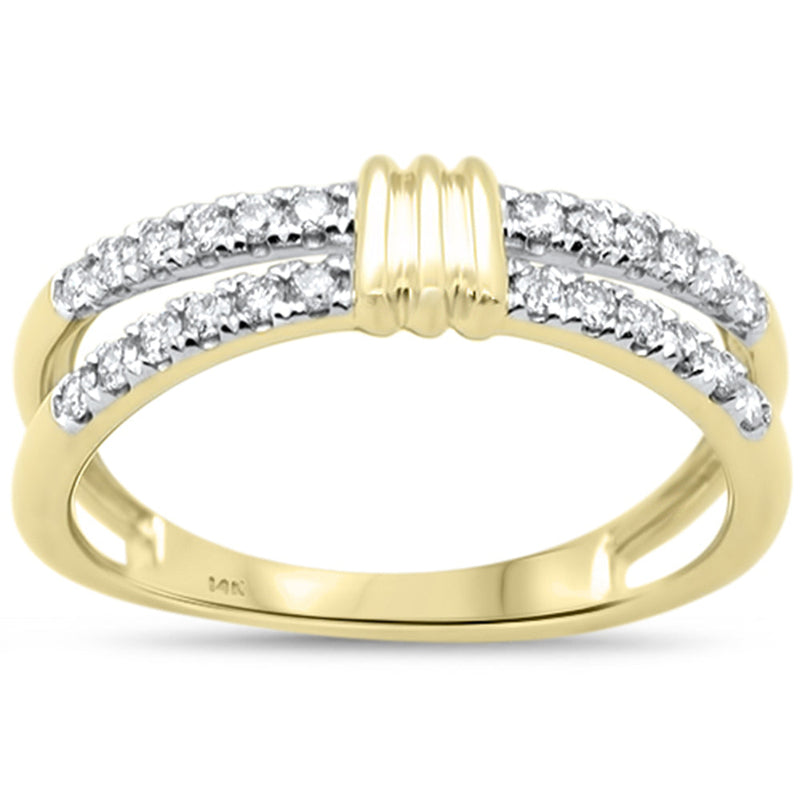SPECIAL!.33ct G SI 14K Yellow Gold Double Band Style Diamond Ring Size 6.5