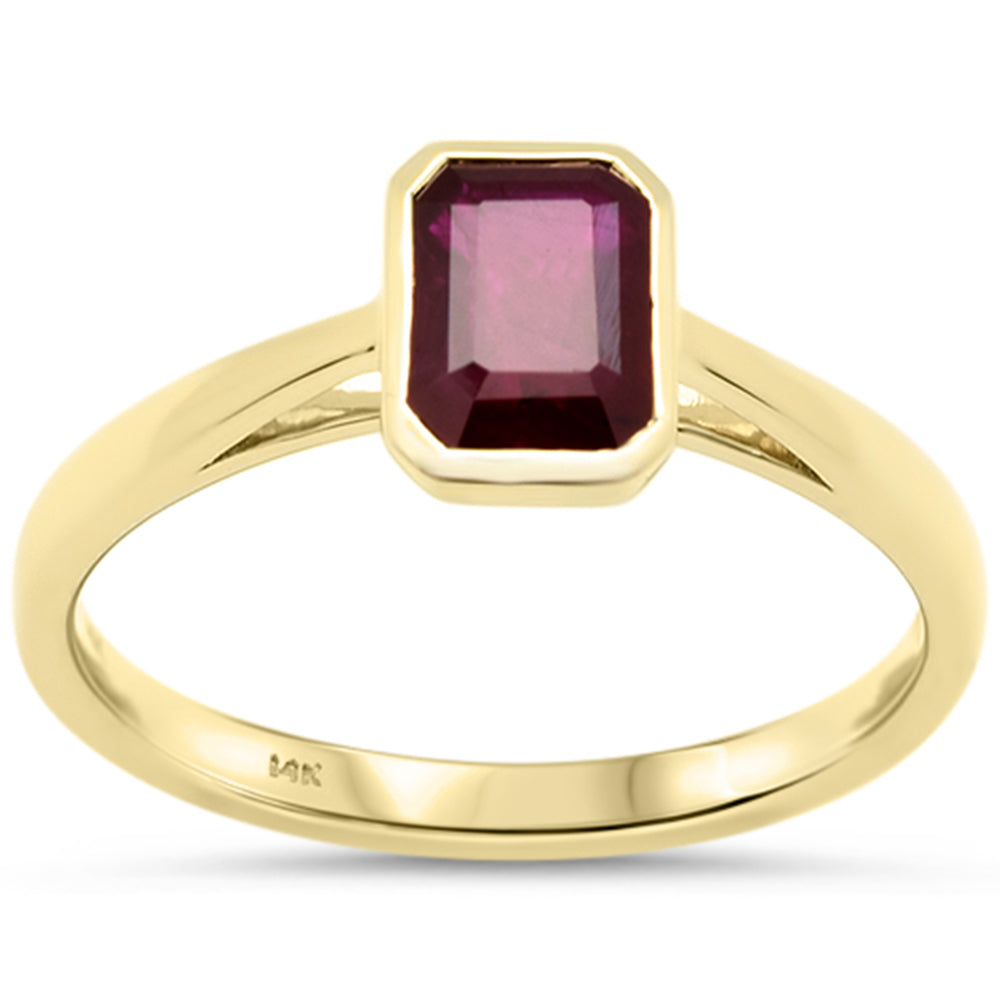 SPECIAL!1.06ct G SI 14K Yellow Gold Ruby Gemstone Solitaire Ring Size 6.5
