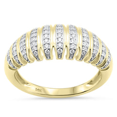 SPECIAL!.23ct G SI 14K Yellow Gold Dome Style Diamond Band Ring Size 6.5