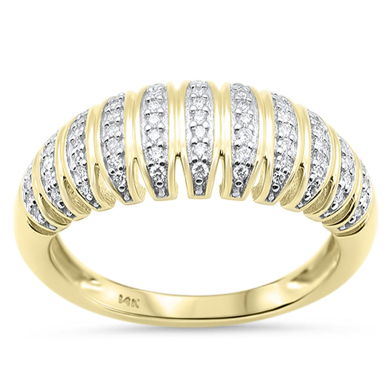 SPECIAL!.23ct G SI 14K Yellow Gold Dome Style Diamond Band Ring Size 6.5