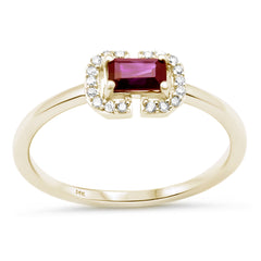 SPECIAL! .57ct G SI 14K Yellow Gold Diamond & Ruby Gemstone Ring Size 6.5