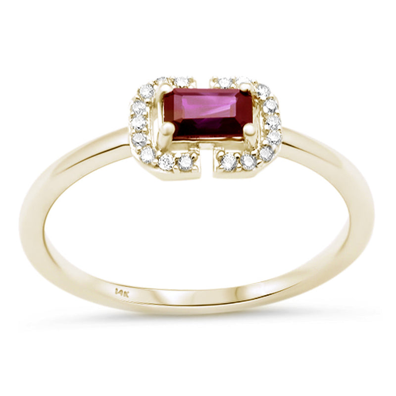 SPECIAL! .57ct G SI 14K Yellow Gold Diamond & Ruby Gemstone Ring Size 6.5