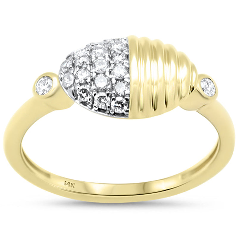 SPECIAL!.25ct G SI 14K Yellow Gold Trendy Style Womens Diamond Ring Size 6.5