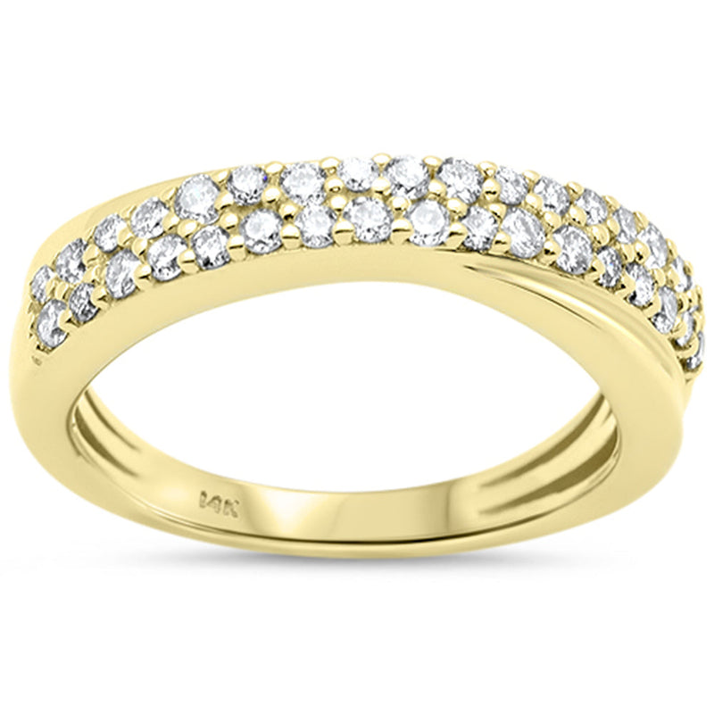 SPECIAL!.50ct G SI 14K Yellow Gold Trendy Style Womens Diamond Band Ring Size 6.5