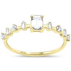 SPECIAL!.52ct G SI 14K Yellow Gold Emerald Cut Diamond Engagement Ring Size 6.5