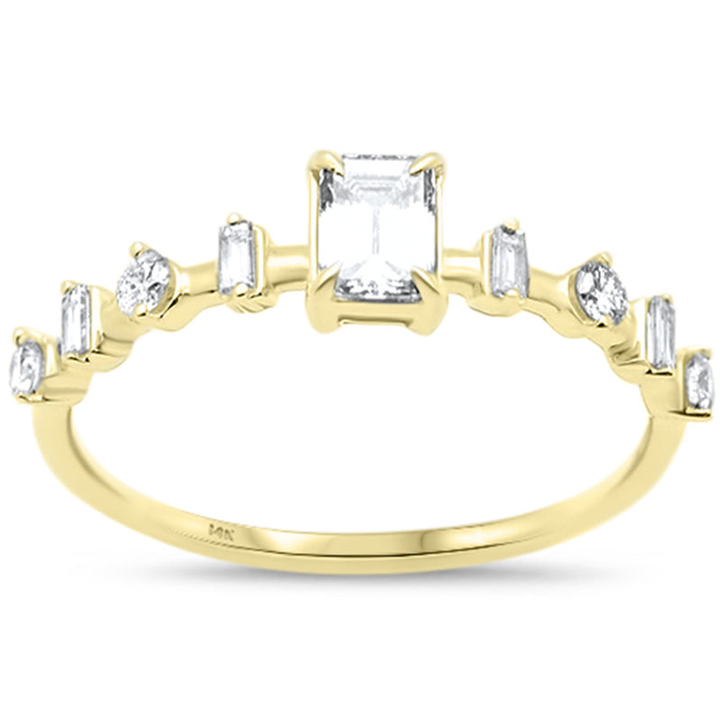 SPECIAL!.52ct G SI 14K Yellow Gold Emerald Cut Diamond Engagement Ring Size 6.5