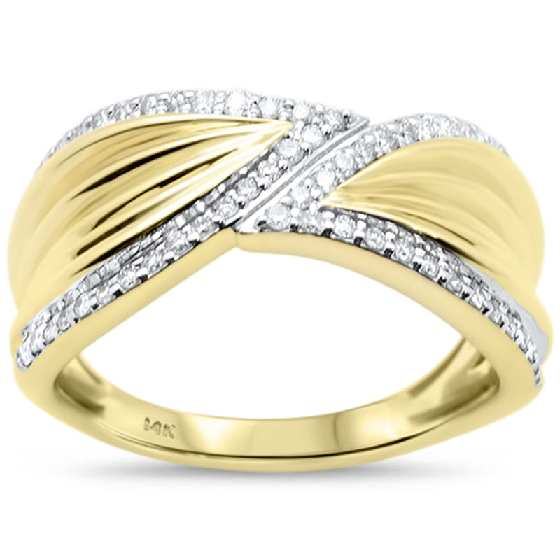 SPECIAL!.33ct G SI 14K Yellow Gold Trendy Style Womens Diamond Ring Size 6.5