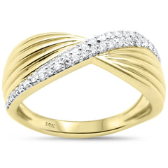 SPECIAL!.26ct G SI 14K Yellow Gold Trendy Style Womens Diamond Ring Size 6.5