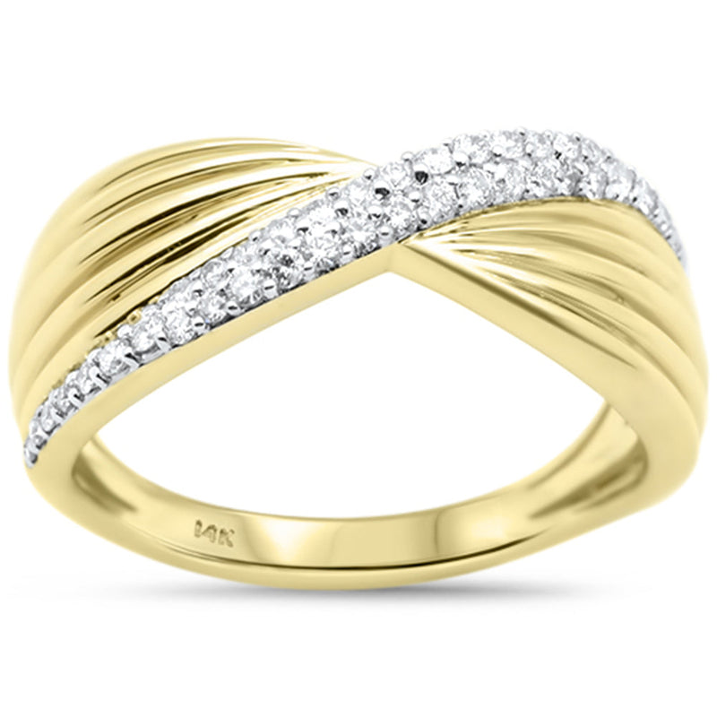 SPECIAL!.26ct G SI 14K Yellow Gold Trendy Style Womens Diamond Ring Size 6.5