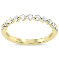 SPECIAL!.52ct G SI 14K Yellow Gold Diamond Stackable Wedding Band Ring Size 6.5
