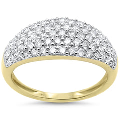 SPECIAL!1.00ct G SI 14K Yellow Gold Diamond Dome Band Ring Size 6.5