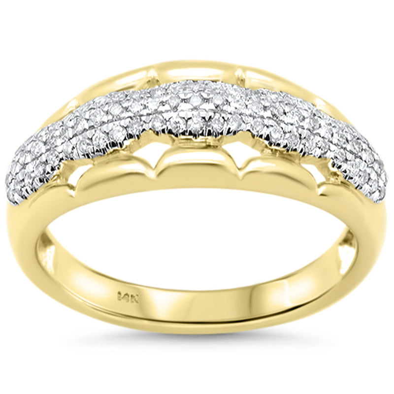 SPECIAL!.28ct G SI 14K Yellow Gold Trendy Style Womens Diamond Ring Size 6.5