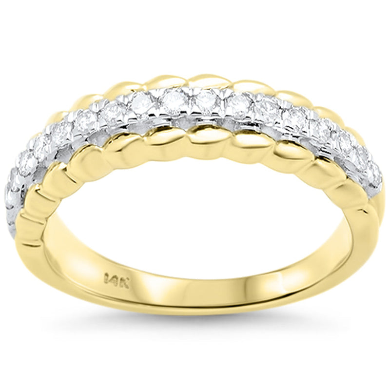 SPECIAL!.37ct G SI 14K Yellow Gold Round Diamond Trendy Style Womens Diamond Ring Size 6.5