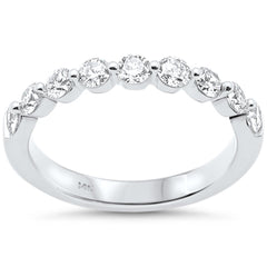 SPECIAL!.76ct G SI 14K White Gold Round Diamond Womens Band Ring Size 6.5
