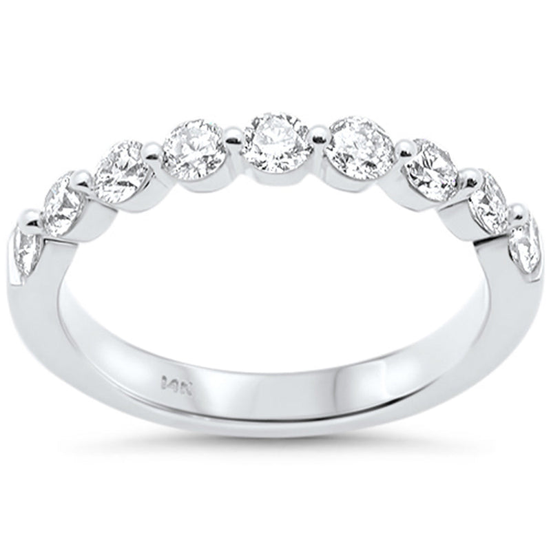 SPECIAL!.76ct G SI 14K White Gold Round Diamond Womens Band Ring Size 6.5