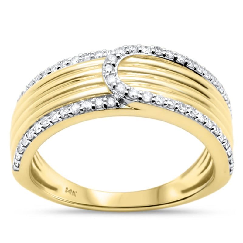 SPECIAL!.33ct G SI 14K Yellow Gold Trendy Style Womens Diamond Ring Size 6.5