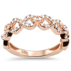 SPECIAL!.32ct G SI 14K Rose Gold Round Diamond Infinity Style Ring Band Size 6.5