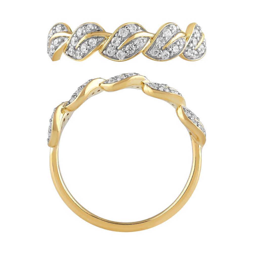 SPECIAL!.25ct G SI 14K Yellow Gold Round Diamond Leaf Style Ring Band Size 6.5