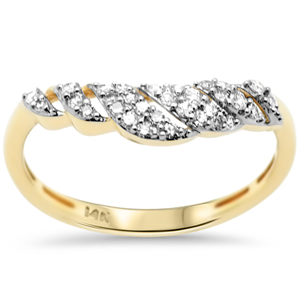 SPECIAL!.20ct G SI 14K Yellow Gold Round Diamond Trendy Style Ring Band Size 6.5