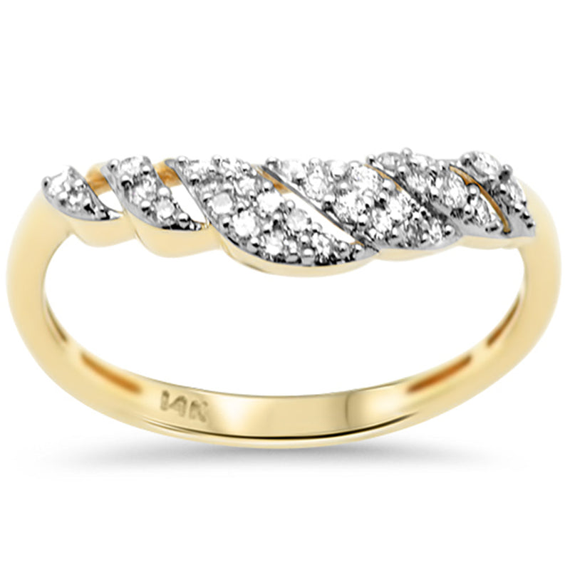 SPECIAL!.20ct G SI 14K Yellow Gold Round Diamond Trendy Style Ring Band Size 6.5