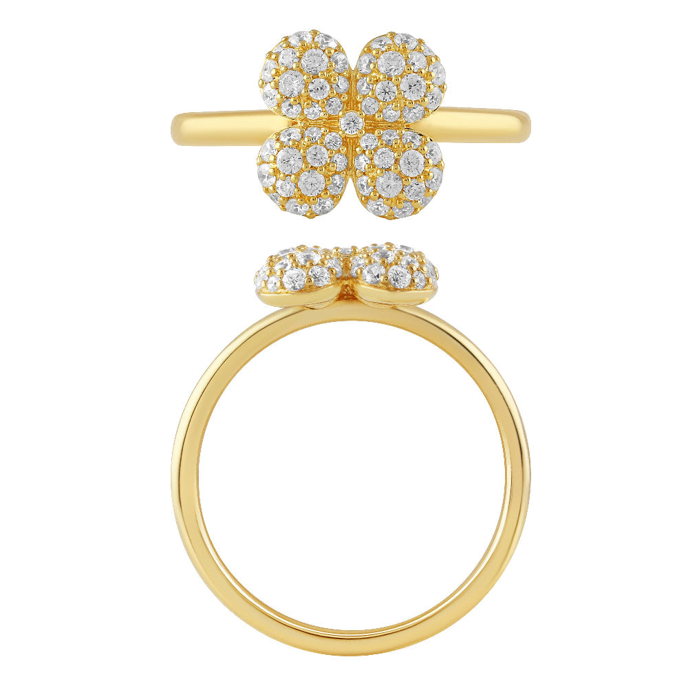 SPECIAL!.47ct G SI 14K Yellow Gold Round Diamond Flower Style Ring Size 6.5