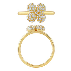 SPECIAL!.47ct G SI 14K Yellow Gold Round Diamond Flower Style Ring Size 6.5