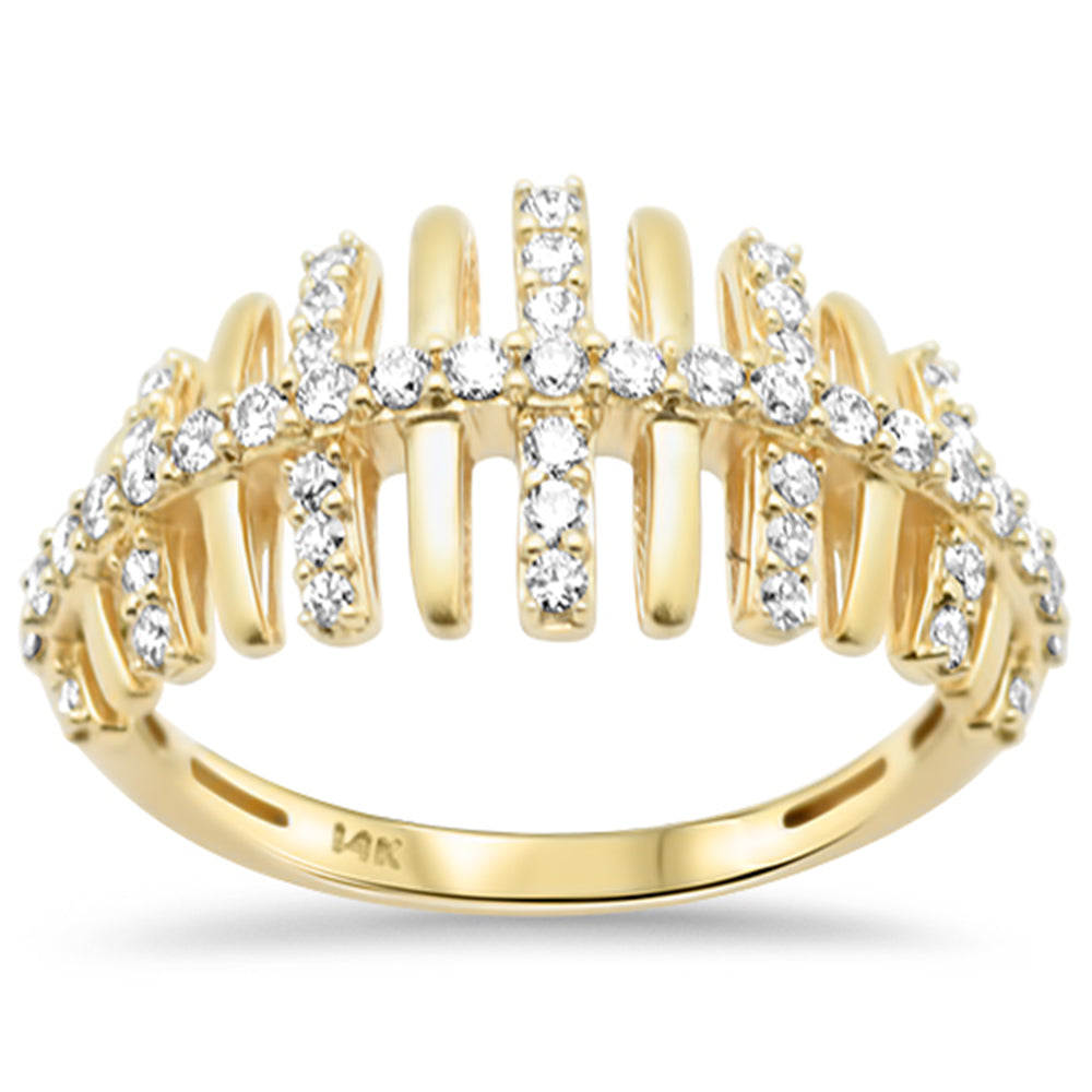 SPECIAL!.48ct G SI 14K Yellow Gold Round Diamond Trendy Style Ring Band Size 6.5