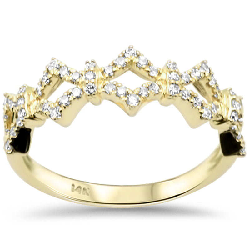 SPECIAL!.33ct G SI 14K Yellow Gold Round Diamond Trendy Style Ring Band Size 6.5