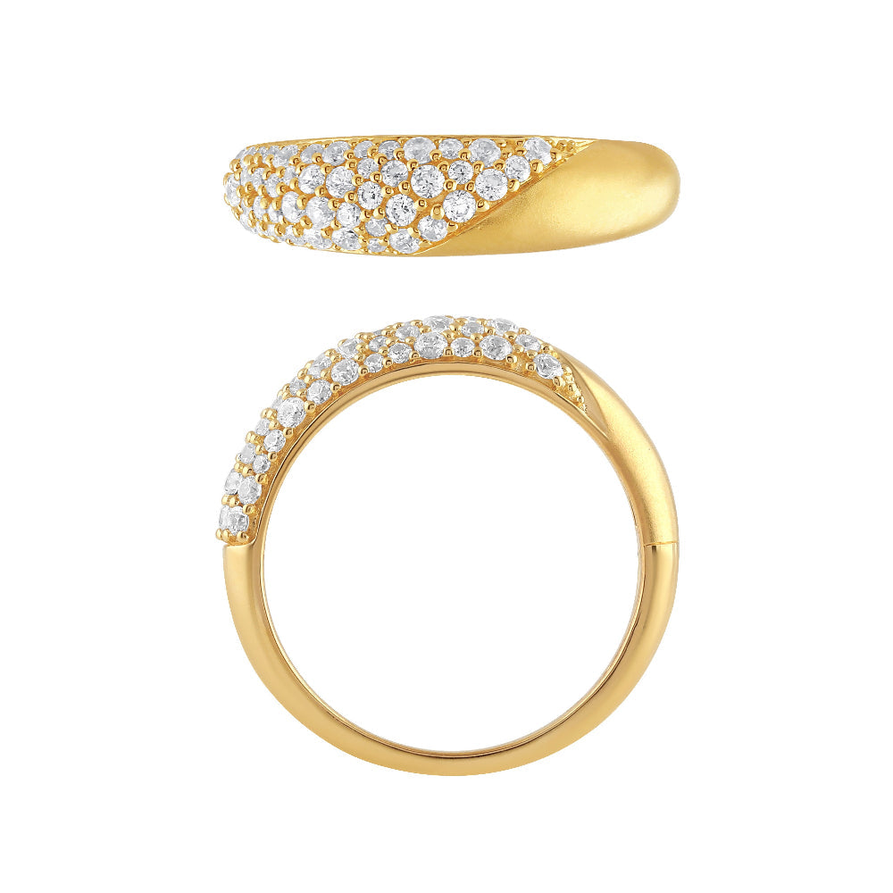 SPECIAL!.49ct G SI 14K Yellow Gold Round Diamond Brushed Finish Dome Band Ring Size 6.5