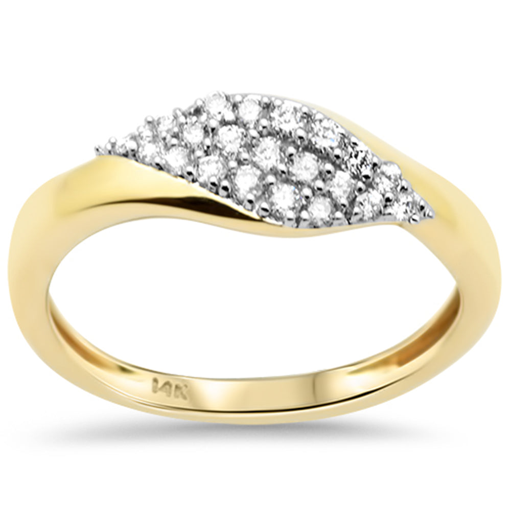 SPECIAL!.24ct G SI 14K Yellow Gold Round Diamond Trendy Style Ring Band Size 6.5