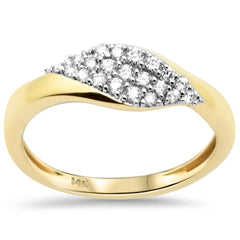 SPECIAL!.24ct G SI 14K Yellow Gold Round Diamond Trendy Style Ring Band Size 6.5