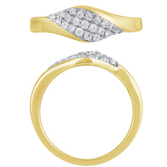 SPECIAL!.24ct G SI 14K Yellow Gold Round Diamond Trendy Style Ring Band Size 6.5