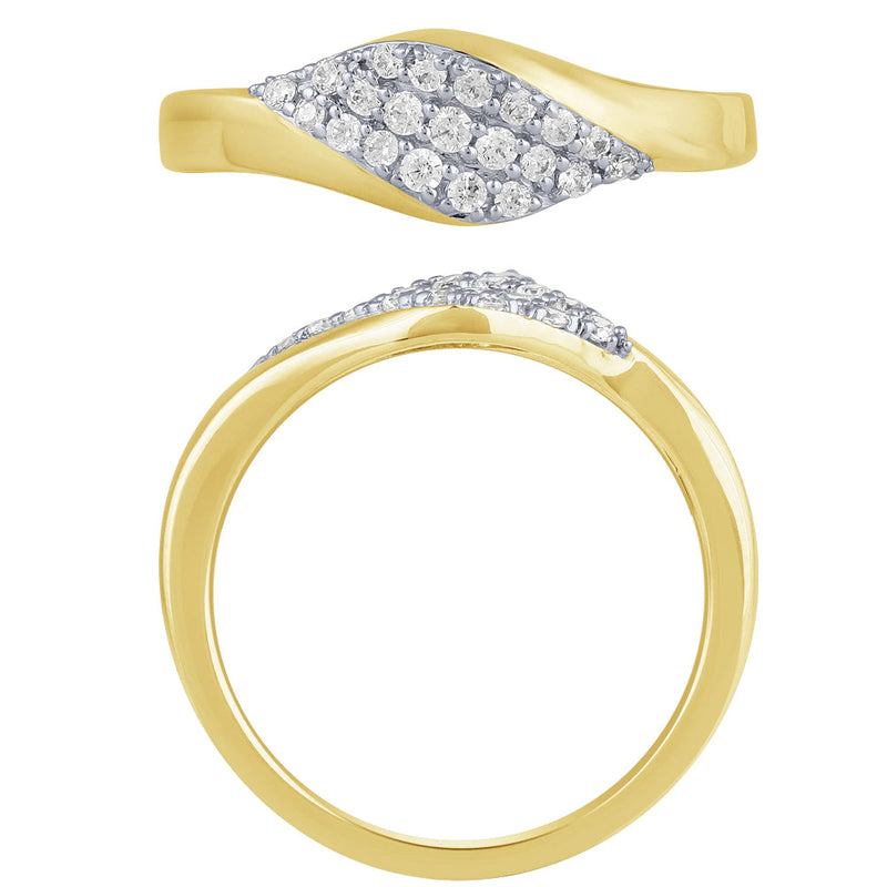 SPECIAL!.24ct G SI 14K Yellow Gold Round Diamond Trendy Style Ring Band Size 6.5