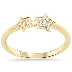 SPECIAL! .07ct G SI 14K Yellow Gold Round Diamond 2-Star Ring Size 6.5