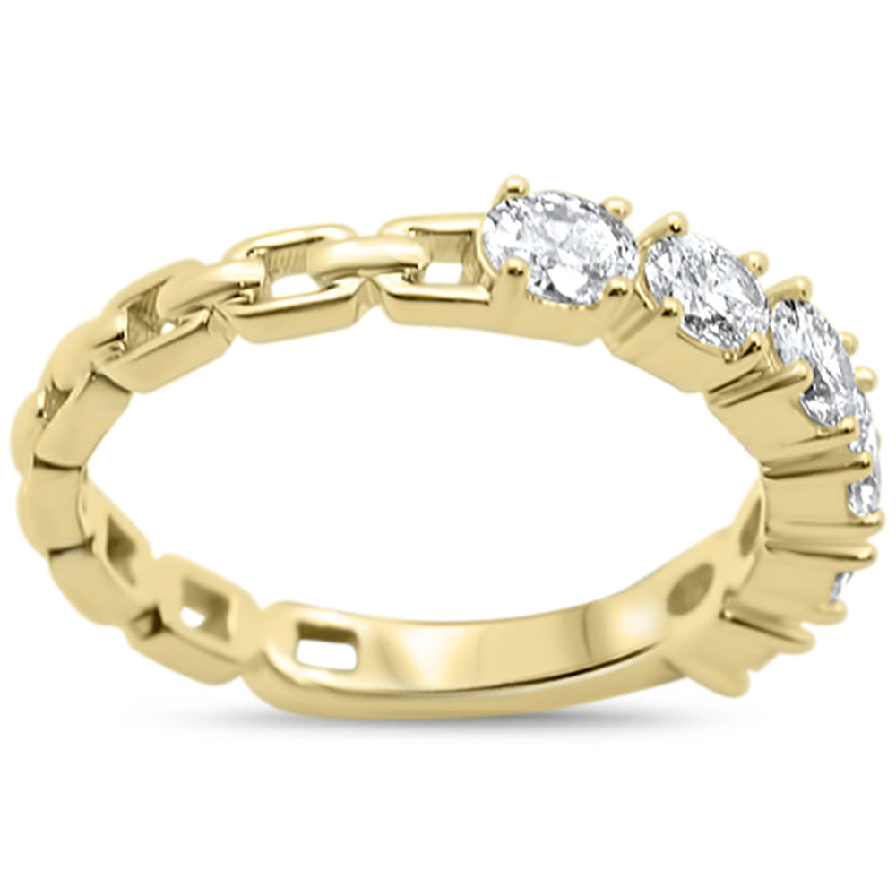 SPECIAL!.92ct G SI 14KT Yellow Gold Reversible Oval Diamond Band Ring Size 6.5