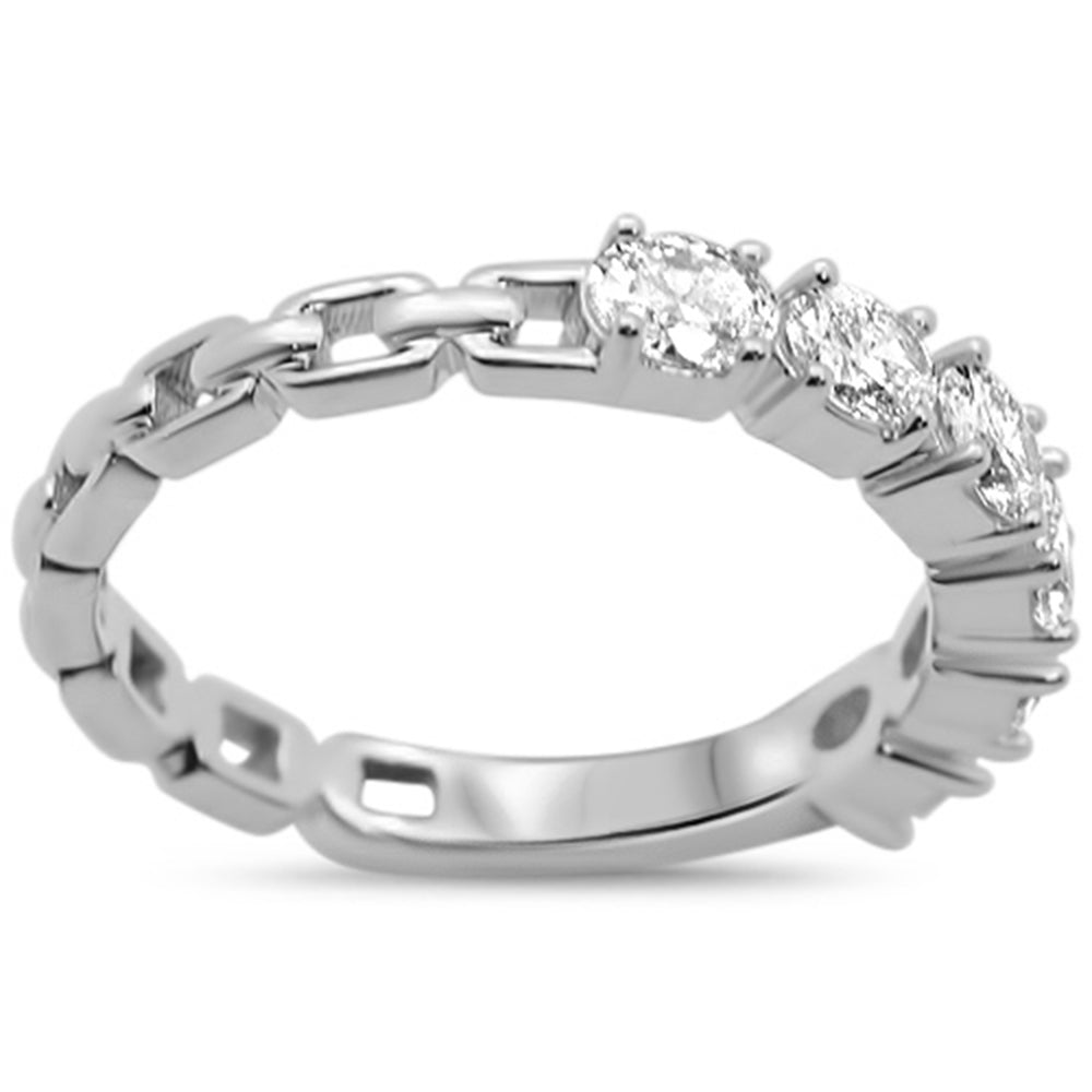 SPECIAL!.92ct G SI 14KT White Gold Oval Diamond Reversible Band Ring Size 6.5