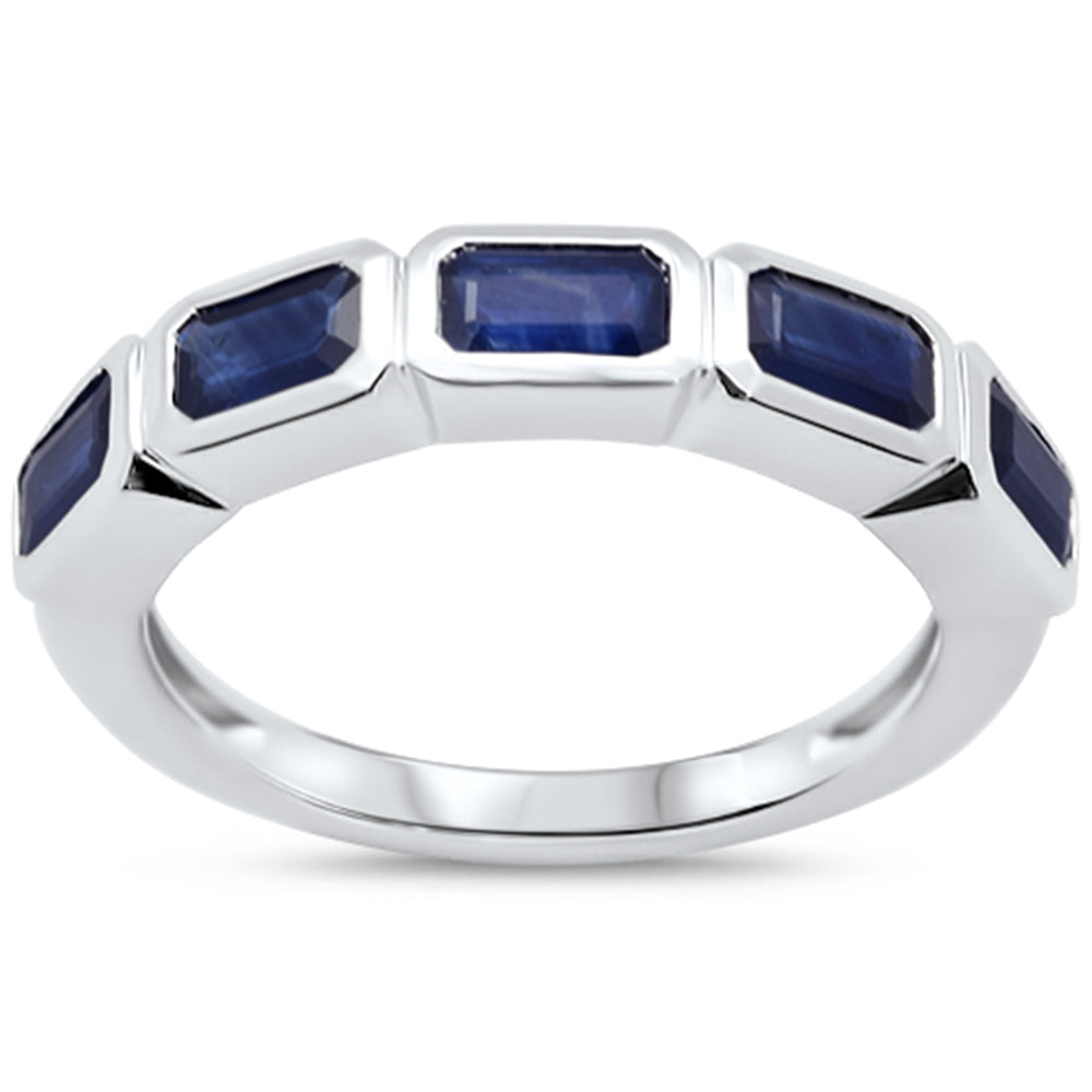 SPECIAL!1.52ct G SI 14KT White Gold Blue Sapphire Gemstone Ring Size 6.5