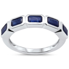 SPECIAL!1.52ct G SI 14KT White Gold Blue Sapphire Gemstone Ring Size 6.5