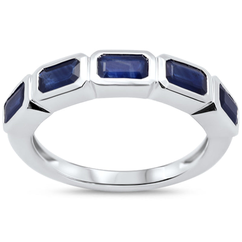 SPECIAL!1.52ct G SI 14KT White Gold Blue Sapphire Gemstone Ring Size 6.5