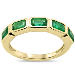 SPECIAL!1.33ct G SI 14KT Yellow Gold Emerald Gemstone Ring Size 6.5