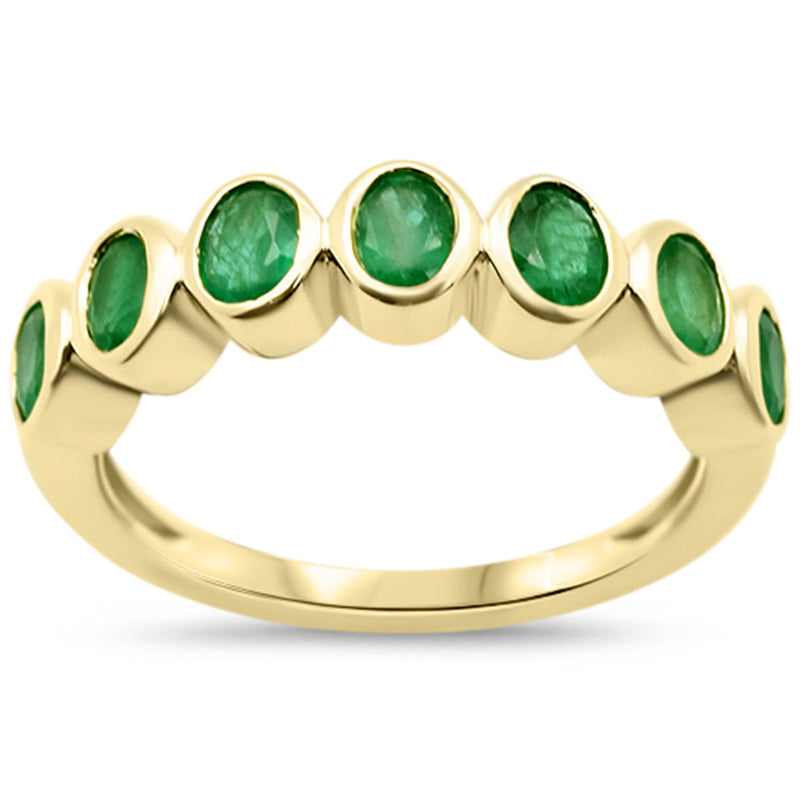 SPECIAL!1.14ct G SI 14KT Yellow Gold Emerald Gemstone Ring Size 6.5