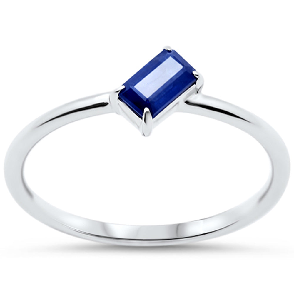 SPECIAL! .41ct G SI 14KT White Gold Blue Sapphire Gemstone Solitaire Ring Size 6.5