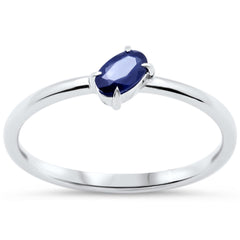 SPECIAL!.33ct G SI 14KT White Gold Blue Sapphire Gemstone Solitaire Ring Size 6.5