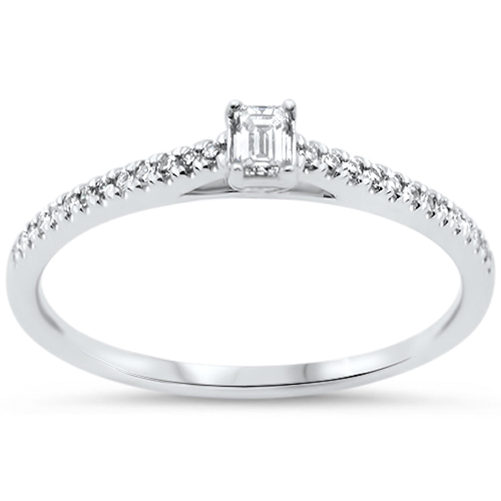 SPECIAL!.20ct G SI 14KT White Gold Emerald Cut Diamond Engagement Ring Size 7