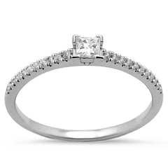 SPECIAL!.20ct G SI 14KT White Gold Princess Cut Diamond Engagement Ring Size 7